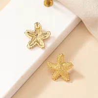 1 Pair Retro Marine Style Starfish Plating Alloy Gold Plated Ear Studs main image 3