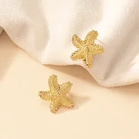 1 Pair Retro Marine Style Starfish Plating Alloy Gold Plated Ear Studs main image 4