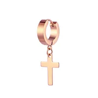 1 Piece Simple Style Cross Polishing Plating Stainless Steel Drop Earrings sku image 6