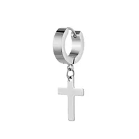 1 Piece Simple Style Cross Polishing Plating Stainless Steel Drop Earrings main image 3