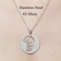 201 Stainless Steel Simple Style Polishing Plating Star Moon Mushroom Pendant Necklace main image 3