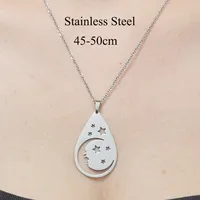 201 Stainless Steel Simple Style Polishing Plating Star Moon Mushroom Pendant Necklace sku image 5