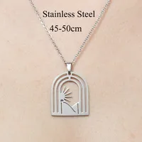 201 Stainless Steel Simple Style Polishing Plating Star Moon Mushroom Pendant Necklace sku image 8