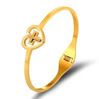 Simple Style Classic Style Heart Shape Stainless Steel Bangle In Bulk main image 5