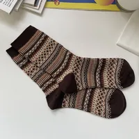 Unisex Retro Ethnic Style Geometric Cotton Crew Socks A Pair sku image 4