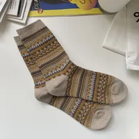 Unisex Retro Ethnic Style Geometric Cotton Crew Socks A Pair sku image 2