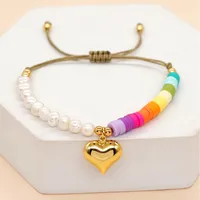 Modern Style Classic Style Geometric Heart Shape Mixed Materials Soft Clay Women's Bracelets main image 4