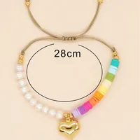 Modern Style Classic Style Geometric Heart Shape Mixed Materials Soft Clay Women's Bracelets main image 3