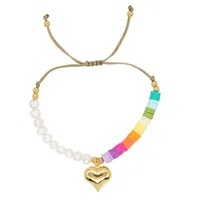 Modern Style Classic Style Geometric Heart Shape Mixed Materials Soft Clay Women's Bracelets main image 2