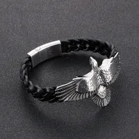 Hip-hop Punk Eagle Titanium Steel Enamel Plating Men's Bracelets main image 6