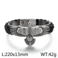 Hip-hop Punk Eagle Titanium Steel Enamel Plating Men's Bracelets sku image 2