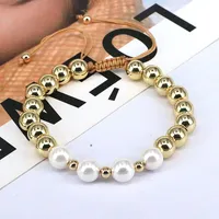 1 Piece Fashion Geometric Round Freshwater Pearl Copper Bracelets main image 3