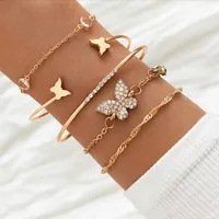 Casual Infinity Leaves Butterfly Stainless Steel Metal Plating Hollow Out Inlay Artificial Pearls Rhinestones Zircon Unisex Bracelets Bangle main image 4