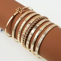 Casual Infinity Leaves Butterfly Stainless Steel Metal Plating Hollow Out Inlay Artificial Pearls Rhinestones Zircon Unisex Bracelets Bangle sku image 24