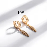 1 Pair Hip-Hop Geometric Cross Feather Plating 316 Stainless Steel  Earrings sku image 24