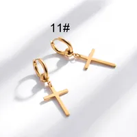 1 Pair Hip-Hop Geometric Cross Feather Plating 316 Stainless Steel  Earrings sku image 22