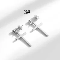 1 Pair Hip-Hop Geometric Cross Feather Plating 316 Stainless Steel  Earrings sku image 14