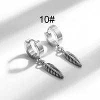 1 Pair Hip-Hop Geometric Cross Feather Plating 316 Stainless Steel  Earrings sku image 23