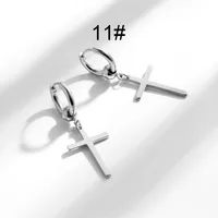 1 Pair Hip-Hop Geometric Cross Feather Plating 316 Stainless Steel  Earrings sku image 18