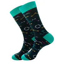 Unisex Classic Style Printing Letter Cotton Crew Socks 5 Pairs Per Pack sku image 1