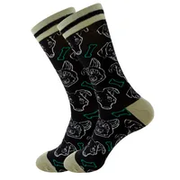 Unisex Classic Style Printing Letter Cotton Crew Socks 5 Pairs Per Pack sku image 7