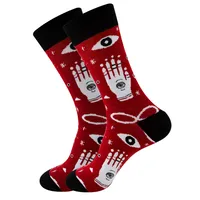 Unisex Classic Style Printing Letter Cotton Crew Socks 5 Pairs Per Pack sku image 6