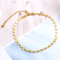 Simple Style Flower Titanium Steel Plating 18k Gold Plated Women's Anklet sku image 1