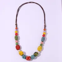 Wholesale Jewelry Ethnic Style Geometric Ceramics Long Necklace sku image 1