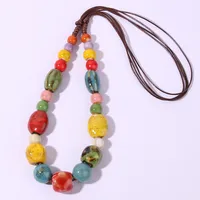 Wholesale Jewelry Ethnic Style Geometric Ceramics Long Necklace main image 5