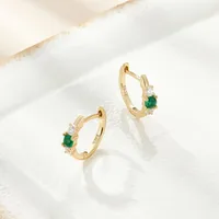 1 Pair Simple Style Commute Shiny Circle Plating Inlay Sterling Silver Zircon 18k Gold Plated White Gold Plated Hoop Earrings main image 3