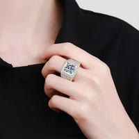 Streetwear Rhombus Sterling Silver Moissanite Zircon Rings In Bulk main image 4