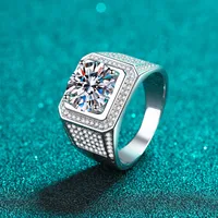 Streetwear Rhombus Sterling Silver Moissanite Zircon Rings In Bulk main image 5