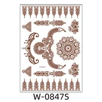 Trade  Tattoo Sticker Waterproof Brown Red Middle East Semi-permanent Lace Tattoo Sticker Henna sku image 16