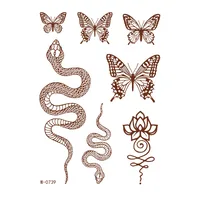 Trade  Tattoo Sticker Waterproof Brown Red Middle East Semi-permanent Lace Tattoo Sticker Henna sku image 8