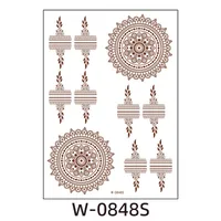 Trade  Tattoo Sticker Waterproof Brown Red Middle East Semi-permanent Lace Tattoo Sticker Henna sku image 17