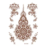 Trade  Tattoo Sticker Waterproof Brown Red Middle East Semi-permanent Lace Tattoo Sticker Henna sku image 9