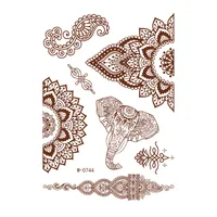 Trade  Tattoo Sticker Waterproof Brown Red Middle East Semi-permanent Lace Tattoo Sticker Henna sku image 13