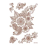 Trade  Tattoo Sticker Waterproof Brown Red Middle East Semi-permanent Lace Tattoo Sticker Henna sku image 12