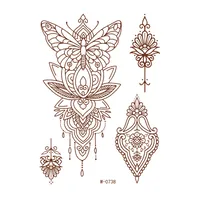 Trade  Tattoo Sticker Waterproof Brown Red Middle East Semi-permanent Lace Tattoo Sticker Henna sku image 7