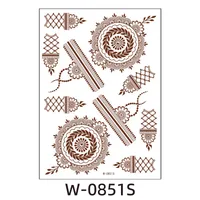 Trade  Tattoo Sticker Waterproof Brown Red Middle East Semi-permanent Lace Tattoo Sticker Henna sku image 19