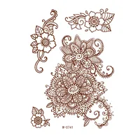 Trade  Tattoo Sticker Waterproof Brown Red Middle East Semi-permanent Lace Tattoo Sticker Henna sku image 10