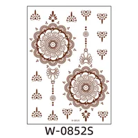 Trade  Tattoo Sticker Waterproof Brown Red Middle East Semi-permanent Lace Tattoo Sticker Henna sku image 20