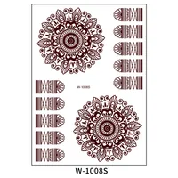 Trade  Tattoo Sticker Waterproof Brown Red Middle East Semi-permanent Lace Tattoo Sticker Henna sku image 1