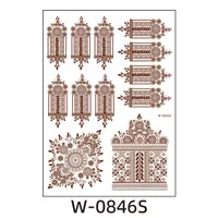 Trade  Tattoo Sticker Waterproof Brown Red Middle East Semi-permanent Lace Tattoo Sticker Henna sku image 15