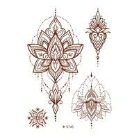 Trade  Tattoo Sticker Waterproof Brown Red Middle East Semi-permanent Lace Tattoo Sticker Henna sku image 14