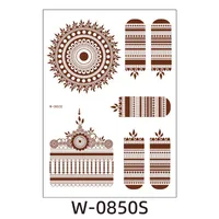 Trade  Tattoo Sticker Waterproof Brown Red Middle East Semi-permanent Lace Tattoo Sticker Henna sku image 18