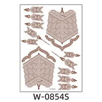 Trade  Tattoo Sticker Waterproof Brown Red Middle East Semi-permanent Lace Tattoo Sticker Henna sku image 22