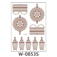 Trade  Tattoo Sticker Waterproof Brown Red Middle East Semi-permanent Lace Tattoo Sticker Henna sku image 21