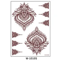 Trade  Tattoo Sticker Waterproof Brown Red Middle East Semi-permanent Lace Tattoo Sticker Henna sku image 3