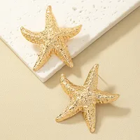 1 Pair Hawaiian Beach Starfish Plating Alloy Ear Studs main image 2